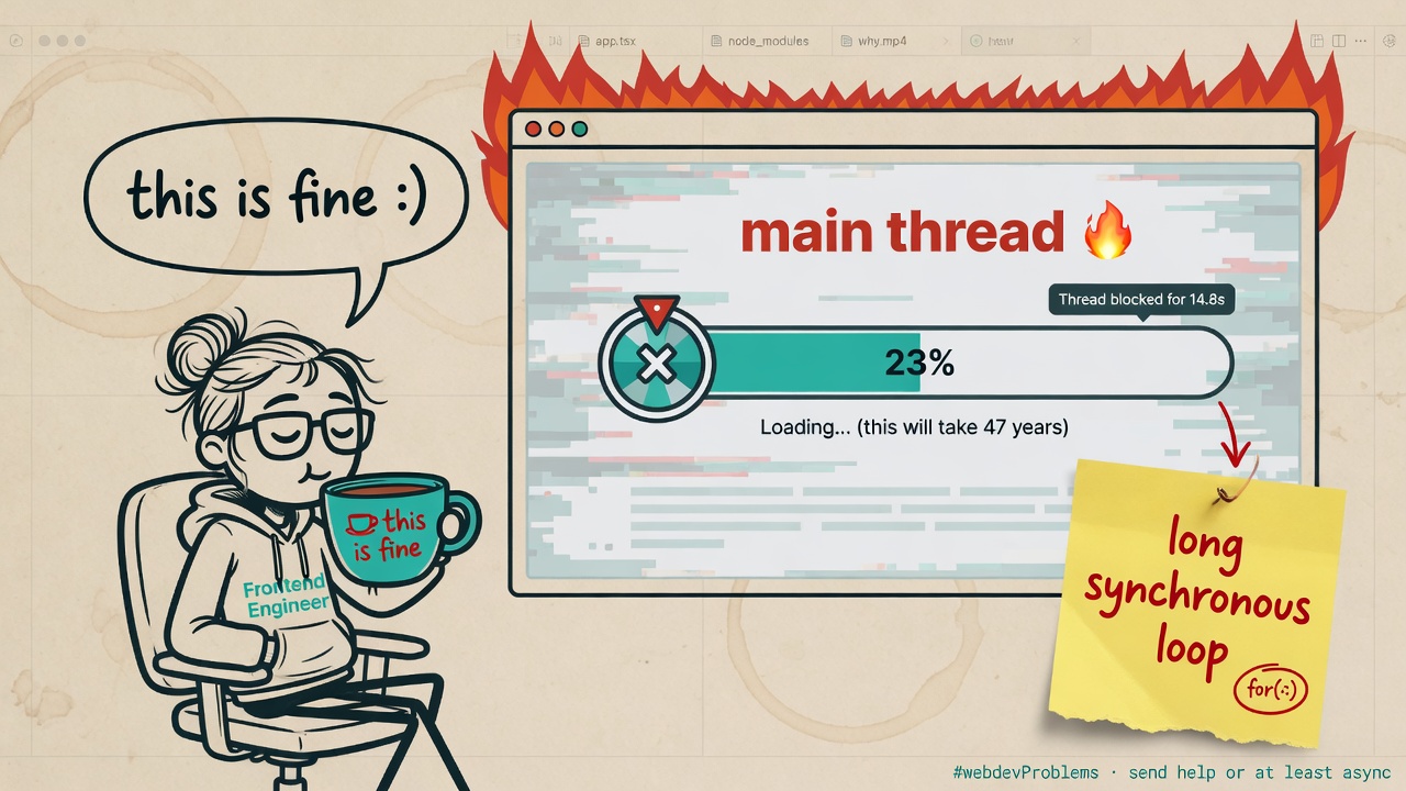 Engineer sipping coffee while the main thread is on fire